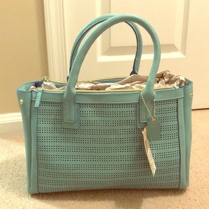 Turquoise tote purse
